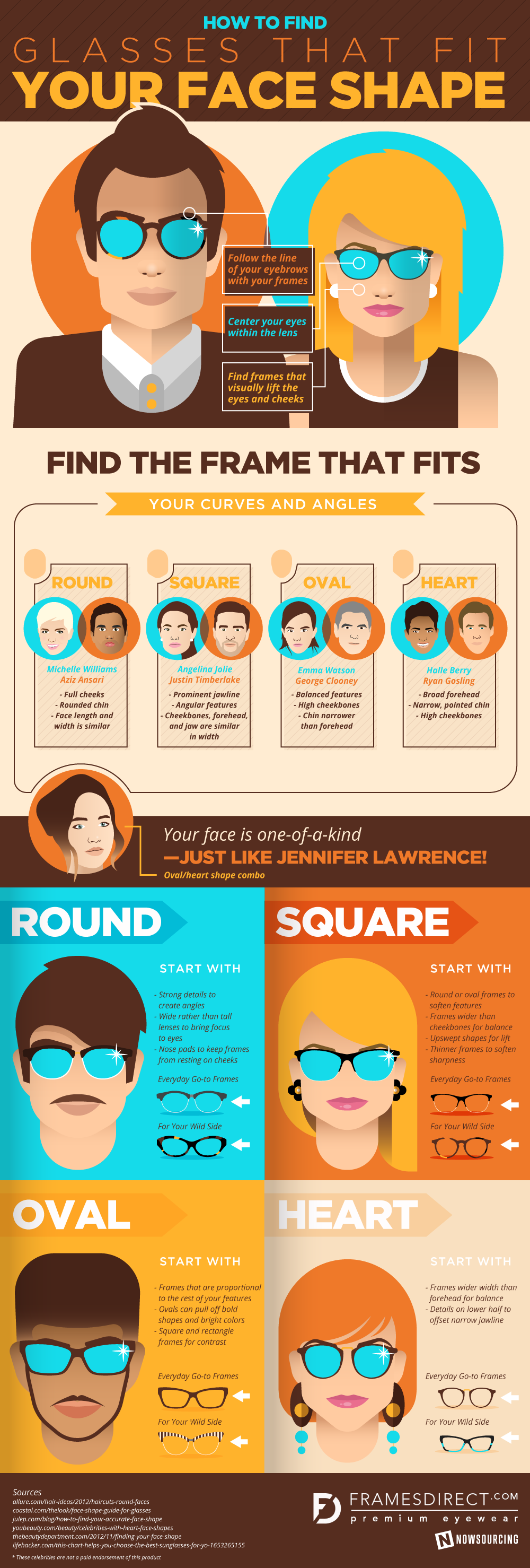 How To Find Glasses That Fit Your Face Shape [infographic]