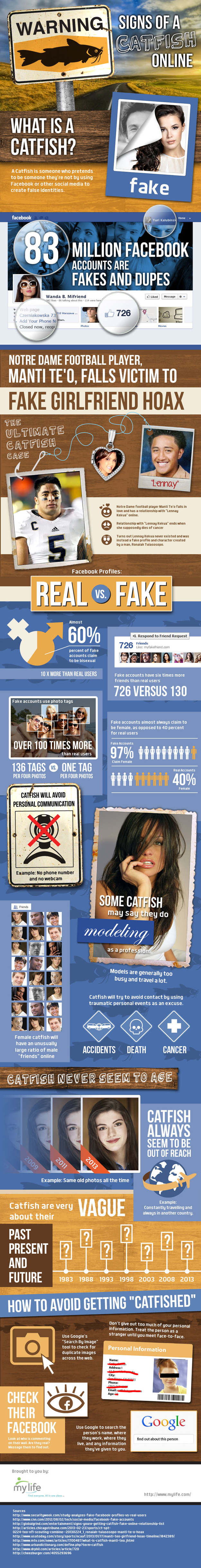 Warning Signs of a Catfish Online [Infographic]