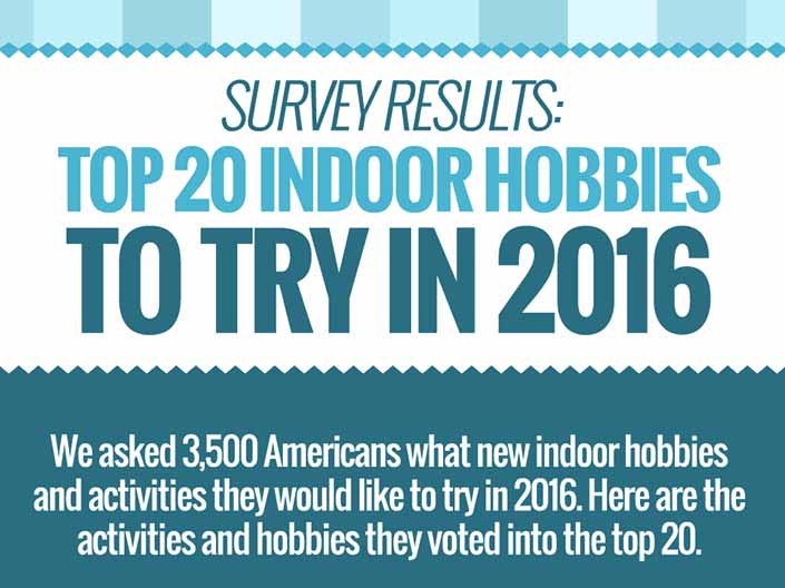 Top 20 Indoor Hobbies To Try In 2016 Infographic