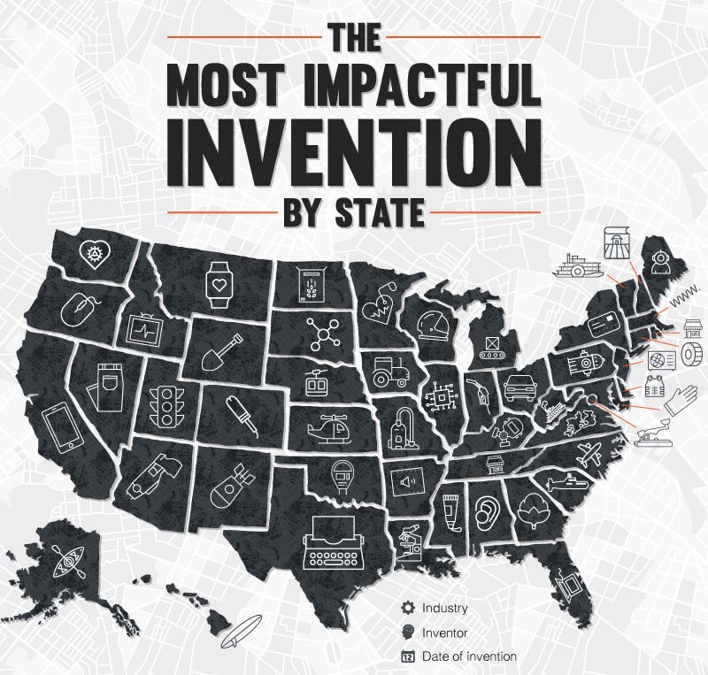 The Most Impactful Inventions in Each State In the U.S. [Infographic]