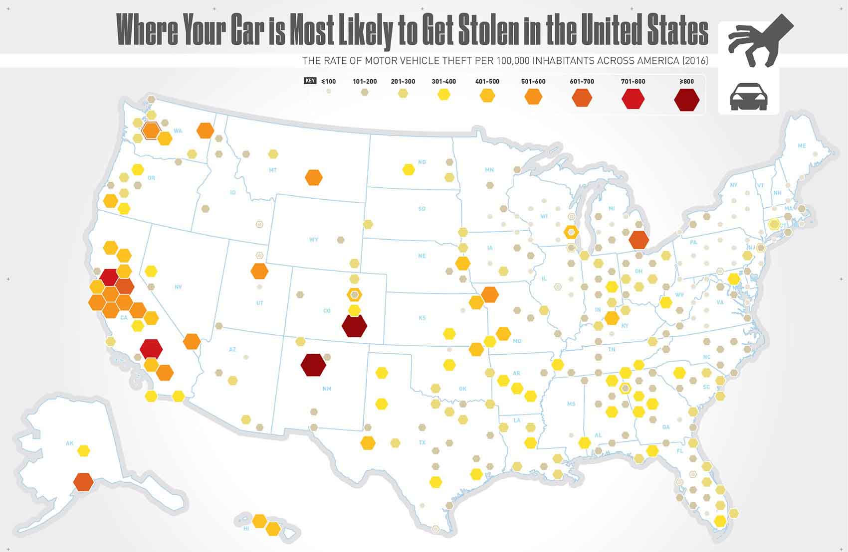 Where Your Car is Most Likely to Get Stolen in the U.S. [Infographic]