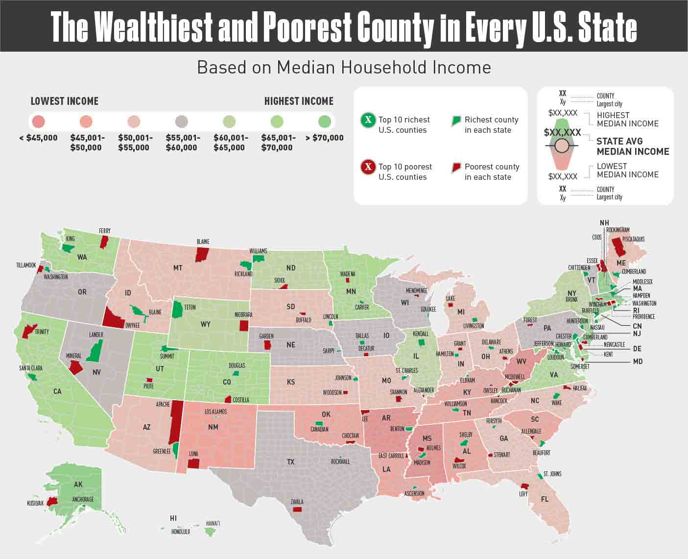 The Wealthiest and Poorest County in Every U.S. State [Infographic]