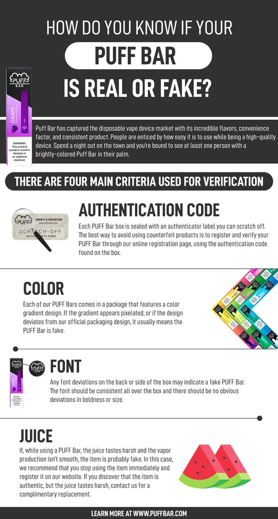 How To Tell if Your Puff Bar is Real or Fake? [Infographic]