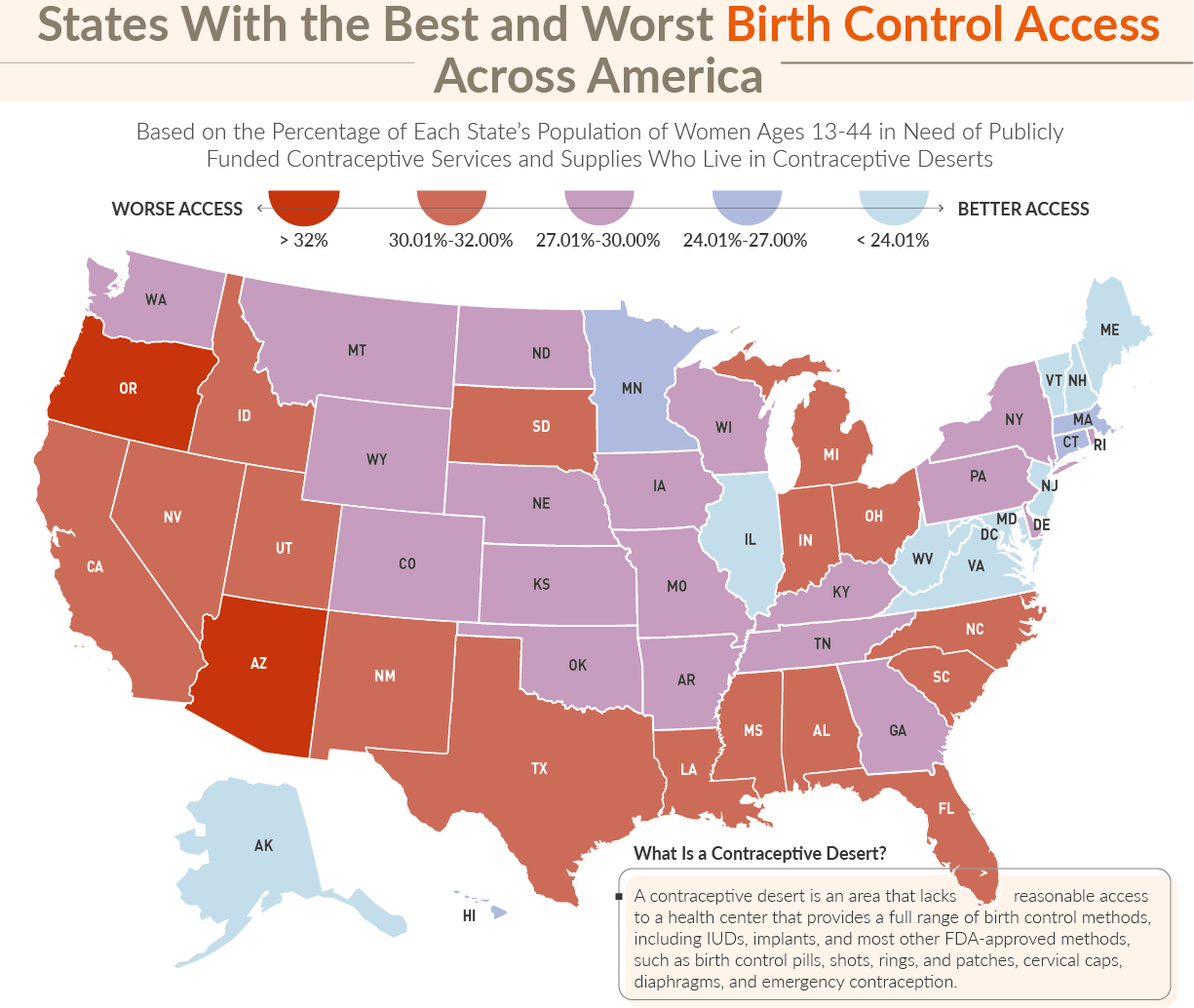 States With The Best And Worst Birth Control Access Across America