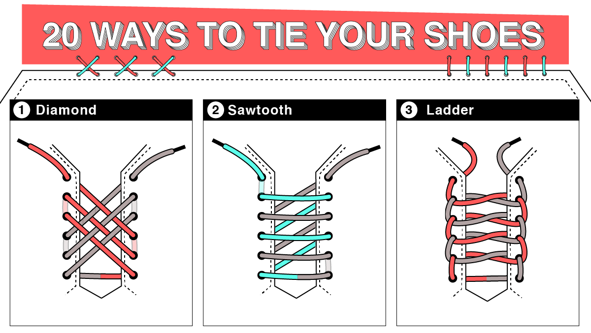 20 Ways to Tie Your Shoes [Infographic]