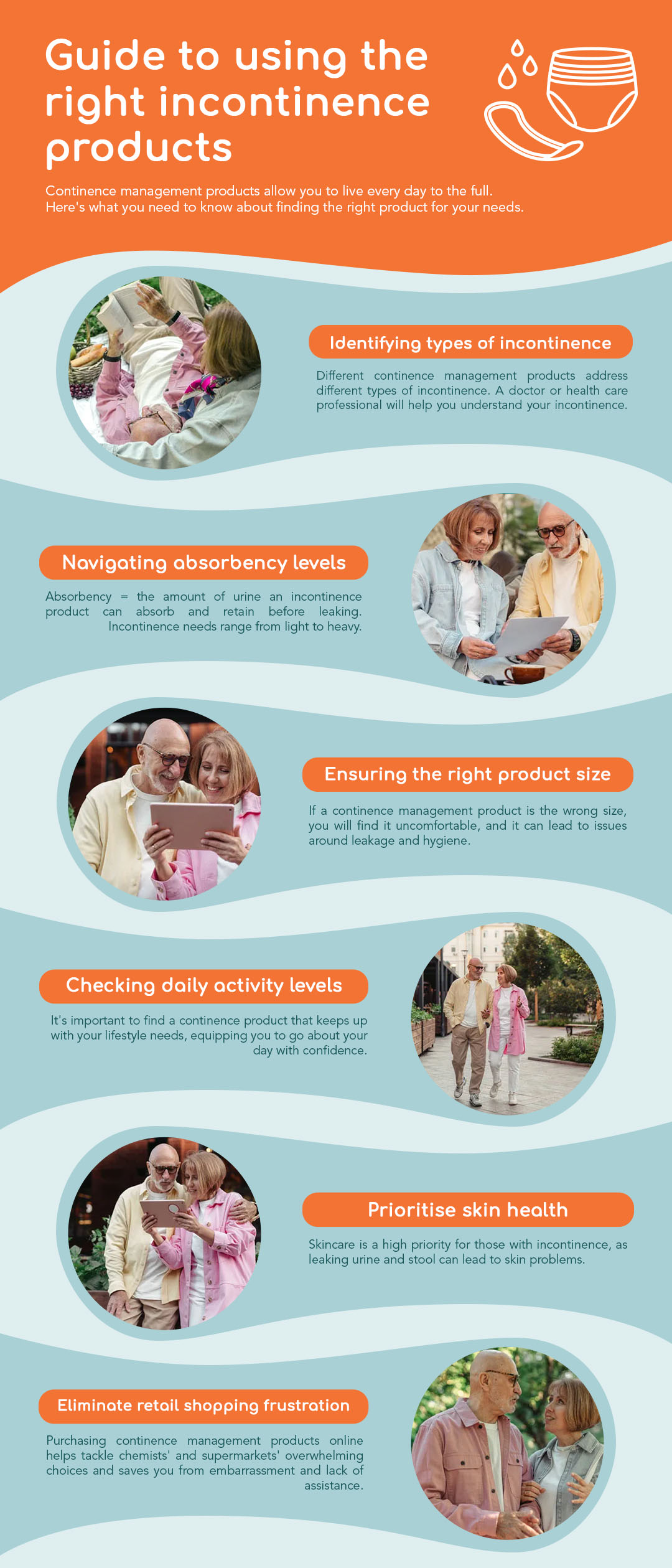 Guide to Using the Right Incontinence Products (Infographic)